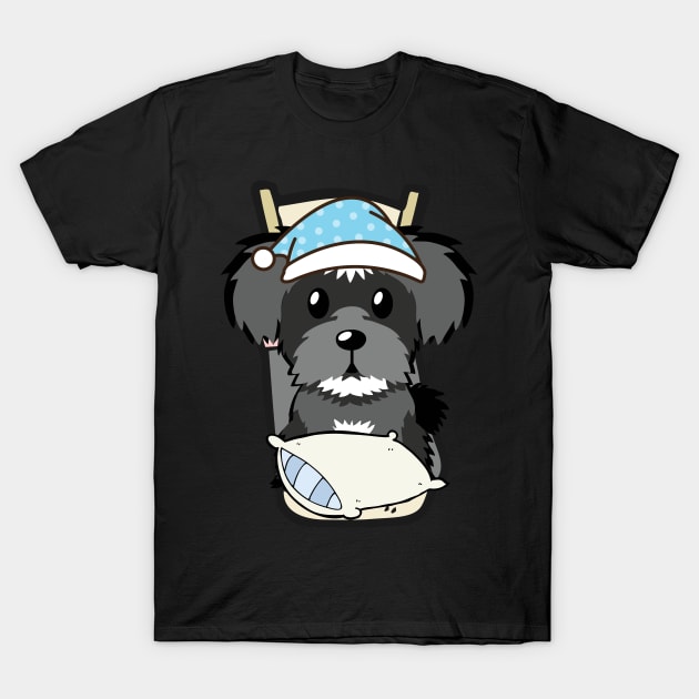 Cute schnauzer is going to bed T-Shirt by Pet Station